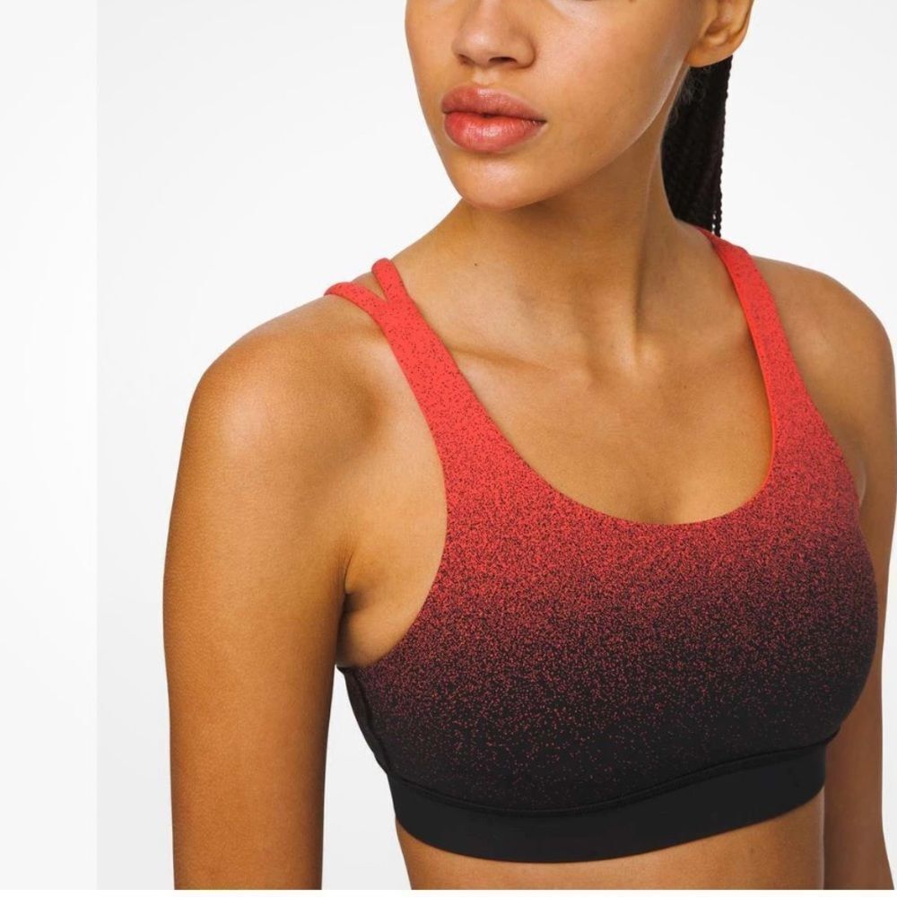 NWT Lululemon Energy Bra Ombre Speckle Stop Jacquard Eb Black Thermal size 4
